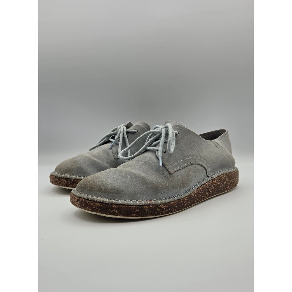 Birkenstock Gary Unisex Shoes EU 37 Sky Blue Suede Leather Lace Up Cork